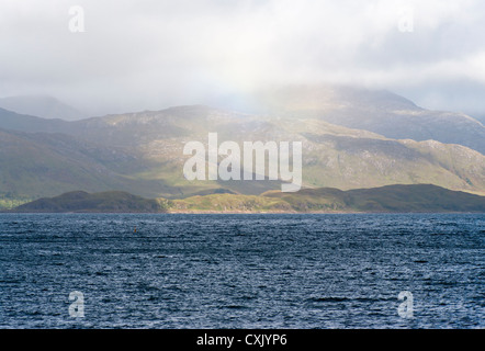 Blick auf Loch Linnhe in Richtung Creach Bhienn Argyll und Bute Schottland Stockfoto