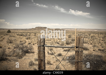 Zaun, Route 66, New Mexico, USA Stockfoto