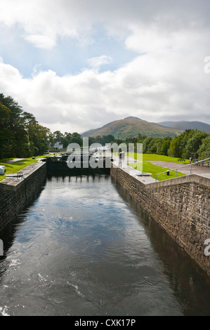 Neptunes Treppe A Reihe von 8 Schleusen auf der Caledonian Canal in der Nähe von Fort William Highland-Schottland Stockfoto