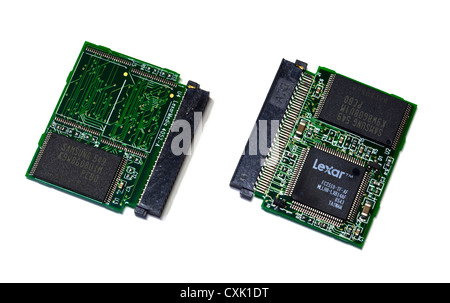 Lexar Compact Flashcard PCB/Interieur-Komponenten Stockfoto