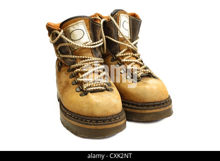 alte gelbe Stiefel Stockfoto