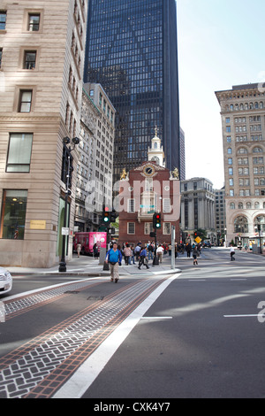 Das Old State House von Massachusetts In Boston im Jahre 1713 erbaut, jetzt ein Museum von der Bostoner Gesellschaft geführt. September 2012 Stockfoto