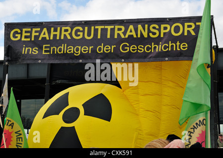 Protest gegen Atomenergie in Berlin Stockfoto