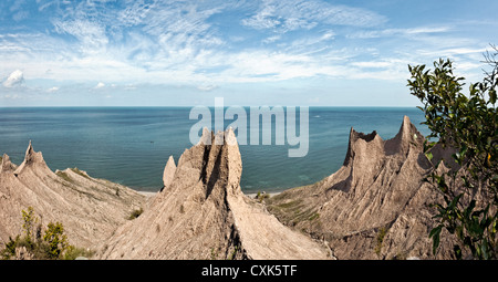 Chimney Bluffs State Park, New York Stockfoto