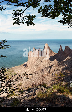 Chimney Bluffs State Park, New York Stockfoto