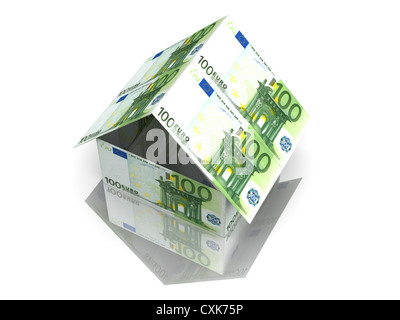 Haus von hundert Dollar. 3D Stockfoto