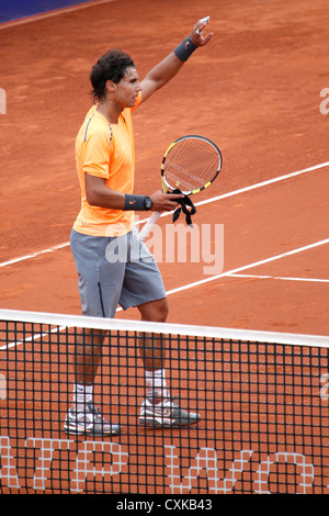 Rafael Nadal am 2012 Banc Sabadell ATP Turnier in Barcelona Stockfoto