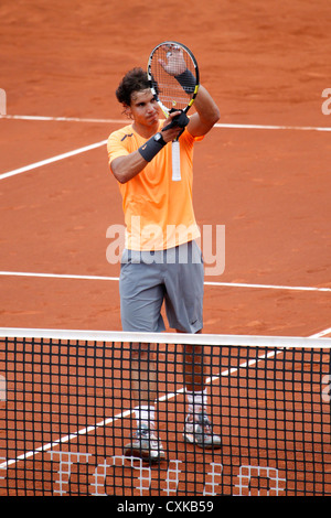 Rafael Nadal am 2012 Banc Sabadell ATP Turnier in Barcelona Stockfoto