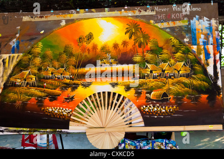 Traditionelle Papier Sonnenschirme in Bosang in Thailand Stockfoto