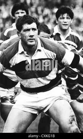 John Perkins zweite Zeilensperre nach vorne spielte Rugby Football Club in Toronto und Wales in den 1980er Jahren Stockfoto