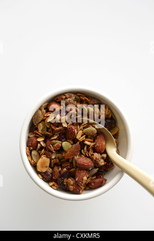 Schüssel mit Müsli Stockfoto