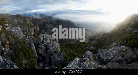 Camps Bay-Blick vom Tafelberg, Cape Town, Western Cape, Kapprovinz, Südafrika Stockfoto