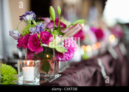 Blumenschmuck bei Hochzeit, Toronto, Ontario, Kanada Stockfoto