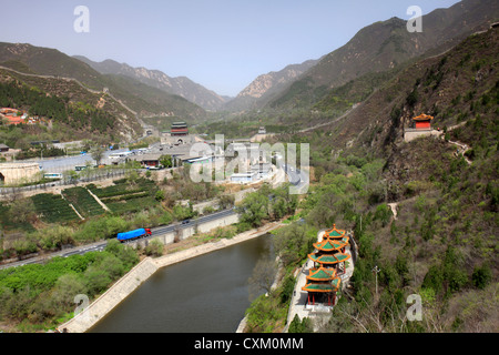 auf der Juyongguan pass Abschnitt der chinesischen Mauer, Changping Provence, China, Asien. Stockfoto