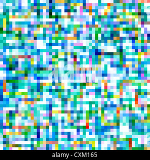 Bunte quadratische Pixel abstrakte Muster Hintergrund. Stockfoto