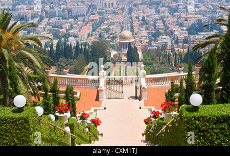 Die Bahai-Gärten in Haifa Israel, Norden Stockfoto