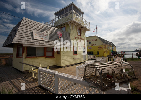 Die Lighthouse Cafe und Möwen Nest Geschenkeladen im Rustico, Prince Edward Island, Canada Stockfoto