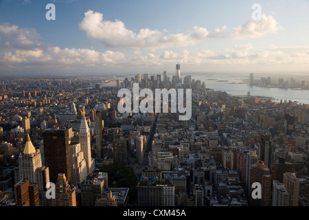 Gesehen von der Aussichtsplattform des Empire State Building in New York Manhattan Stockfoto