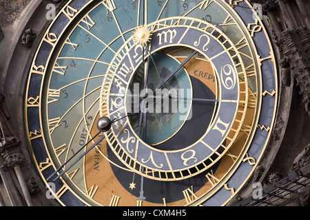 Eine abstrakte Sicht auf die berühmten Prager astronomische Uhr Prager Orloj Stockfoto