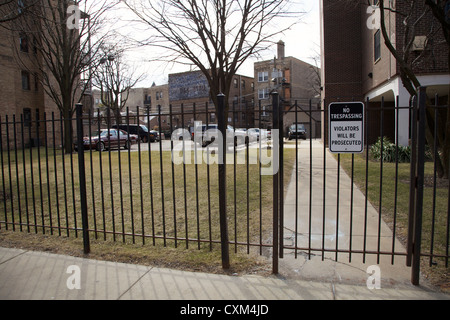 2122 North Clark Street Chicago Ort des Valentinstag-Massakers nun einen privaten Parkplatz Stockfoto