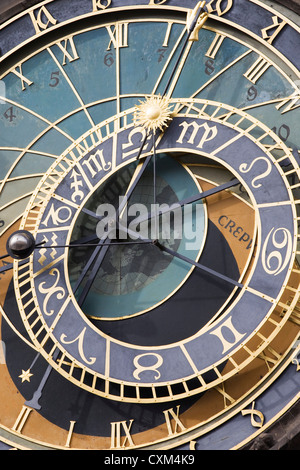 Eine abstrakte Sicht auf die berühmten Prager astronomische Uhr Prager Orloj Stockfoto