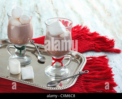 Heiße Schokolade mit Marshmallows Stockfoto