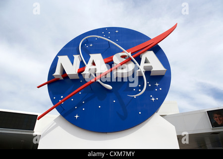 NASA-Logo Emblem Abzeichen am Kennedy Space Center Florida USA Stockfoto