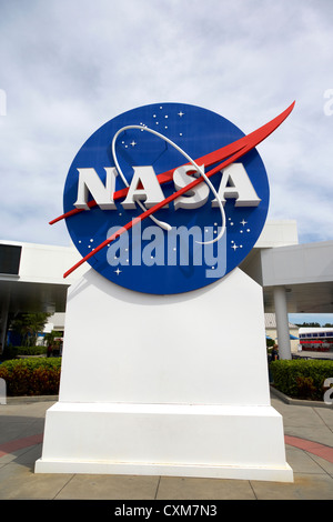 NASA-Logo Emblem Abzeichen am Kennedy Space Center Florida USA Stockfoto