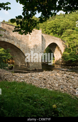 Downholme Brücke über Fluß Swale Stockfoto