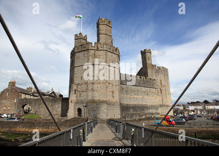 UNESCO-Weltkulturerbe, Caernarfon, Gwynedd, Nordwales, Caernarfon Castle, Wales, Vereinigtes Königreich, Europa Stockfoto