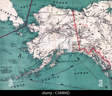Millroy Karte von Alaska und Klondyke gold Felder, 1897 Stockfoto
