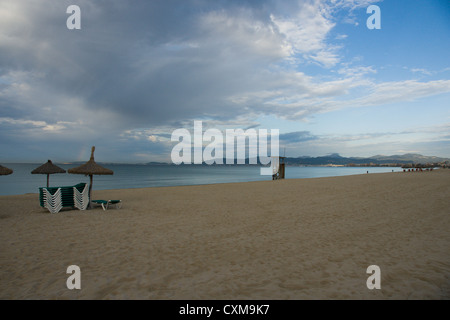 Den berühmten Strand Playa de Palma, außerhalb von Palma de Mallorca Stockfoto