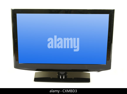 Frontalansicht des Breitbild-LCD-Monitor, isoliert auf weiss Stockfoto