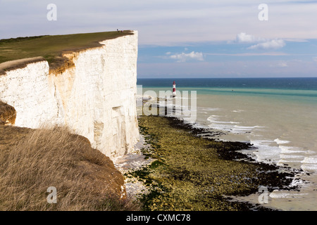 Die Klippen und den Leuchtturm am Beachy Head in der Nähe von Eastbourne, East Sussex, England UK Stockfoto