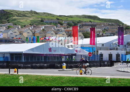 Olympisches Dorf in Portland, der Ort der Olympischen Spiele 2012 Segeln Sport. Stockfoto