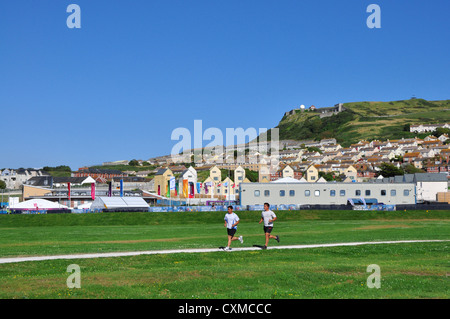 Olympisches Dorf in Portland, der Ort der Olympischen Spiele 2012 Segeln Sport. Stockfoto