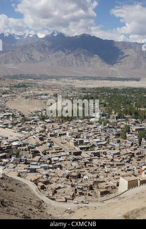 Blick vom Tsenmo Hügel nach Leh, Landschaft, Jammu und Kaschmir, Indien Stockfoto