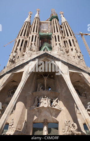 Leidenschaft-Portal in der Kirche La Sagrada Familia von Antoni Gaudi, Barcelona, Katalonien, Spanien, Europa Stockfoto