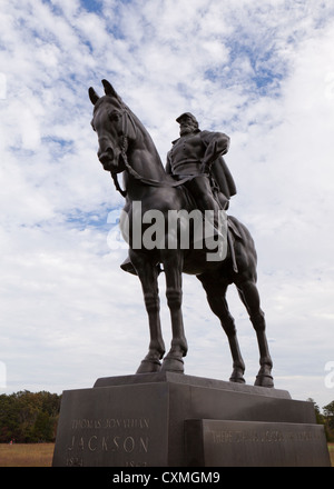 General Thomas "Stonewall" Jackson Statue bei Manassas National Battlefield Park - USA Stockfoto