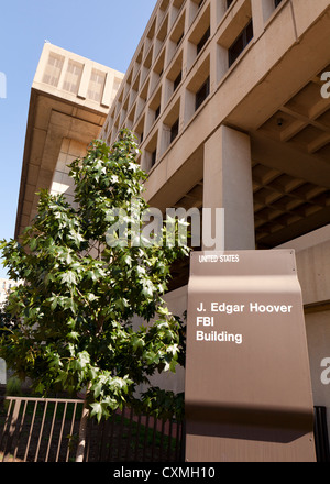 FBI-Hauptquartier Zeichen - Washington, DC USA Stockfoto