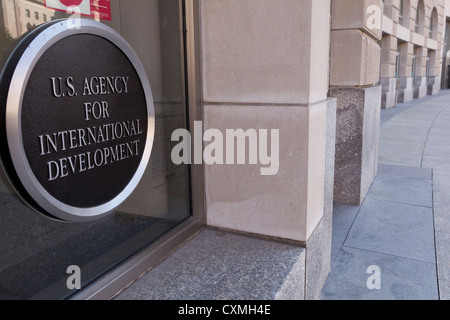 US Agency For International Development Gebäude Ortseingangsschild - Washington, DC USA Stockfoto