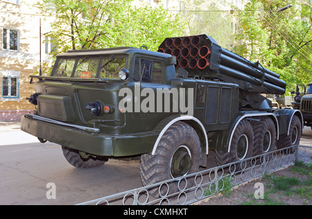 Russische Multiple launch Rocket System "Uragan" Stockfoto