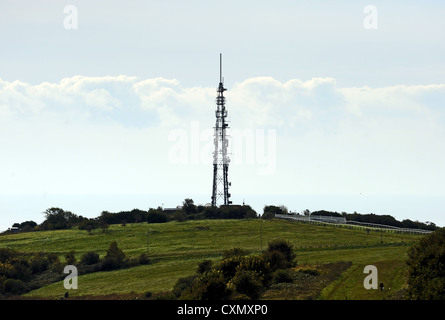 Whitehawk Hill Sendestation Aerial in der Nähe der Brighton Rennbahn, Sussex UK Stockfoto
