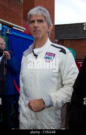 Damon Hill besucht die BRM-Tag in der Marktstadt von Bourne, Lincolnshire Stockfoto