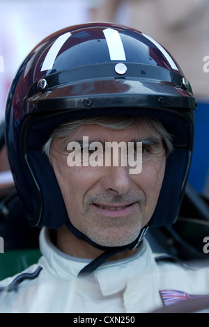 Damon Hill besucht die BRM-Tag in der Marktstadt von Bourne, Lincolnshire Stockfoto