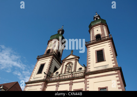 Barocke Abteikirche an Ebersmunster, Elsass, Frankreich Stockfoto