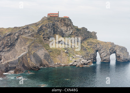 Einsiedelei von San Juan de Gaztelugatxe gehört zur Gemeinde von Bermeo, im Baskenland (Spanien) Stockfoto