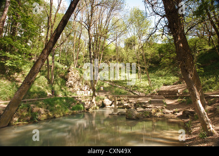 Geburt des Flusses Ebro in Fontibre in Campoo Region Kantabrien, Spanien Stockfoto