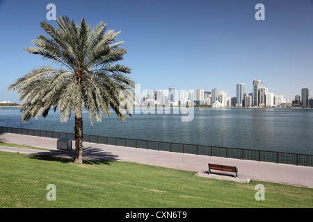 Sharjah Creek Park. Vereinigte Arabische Emirate Stockfoto