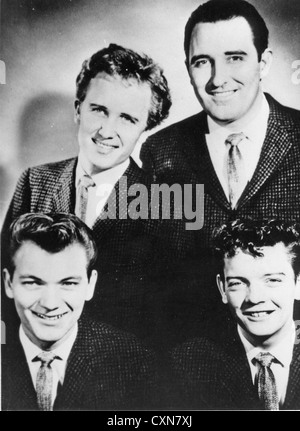 DIE Grillen uns Vokalgruppe im Jahr 1960. Aus l: Jerry Allison, Glen Hardin, Sonny Curtis Earl Sinks Stockfoto